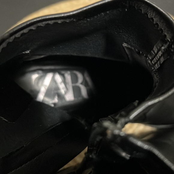 Zara Cowboy Square Toes Leather Ankle Boots Size 40 - Picture 8 of 16